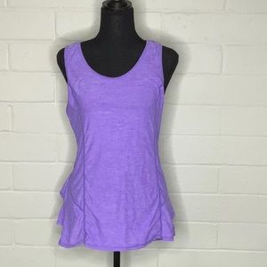 Lululemon tank, purple with ruffles, size 8